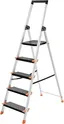 SONGMICS Escalera Plegable 5 Peldaños con Bandeja