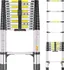 SIMPDIY Escalera Telescópica de Acero Inoxidable 3,8m