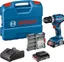 Bosch Professional 18V System taladro con percusión a batería GSB 18V-45 (velocidad de giro 1900 rpm, incl. 2 baterías de 2.0Ah, accesorios, GAL 18V-20, L-Case) – Set exclusivo de Amazon